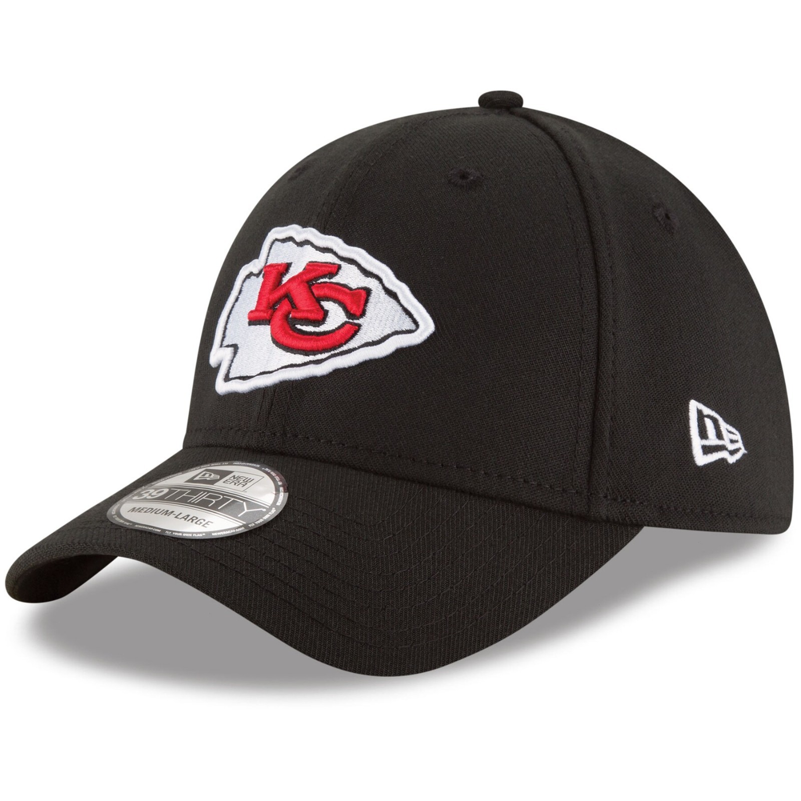 NWT Authentic NFL Kansas City Chiefs Black Classic New Era 39Thirty Flex Hat Cap