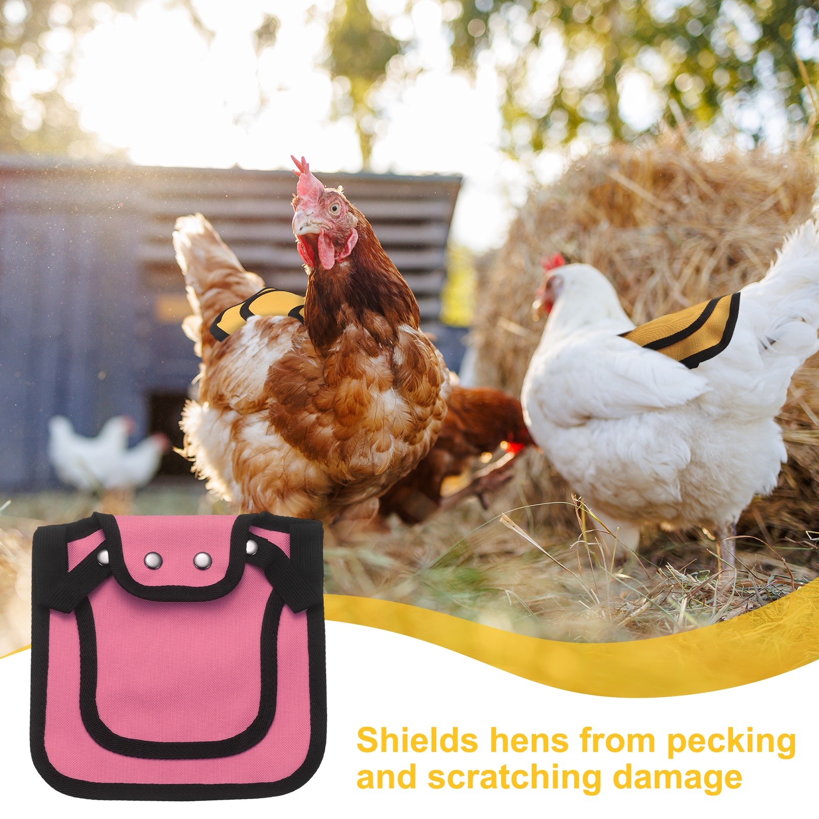 2-Pack Chicken Saddle with Adjustable Strap for Hens [Magenta]