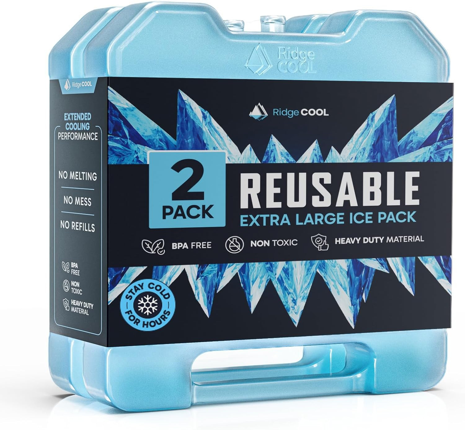 Reusable Extra Large Ice Packs for Cooler, Long Lasting Freezer Packs for Campin