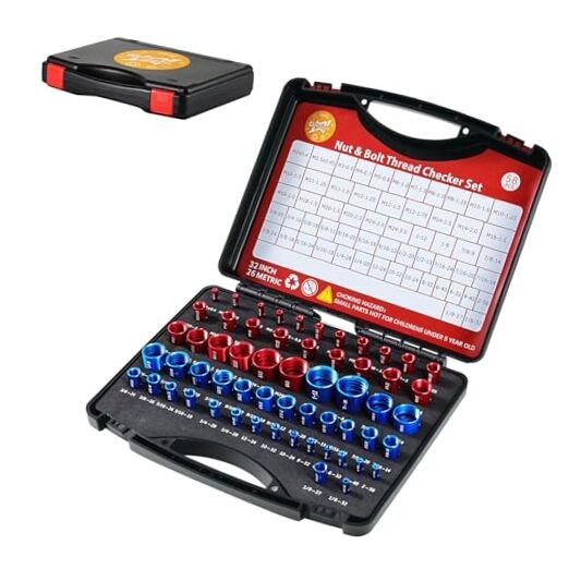 Thread Checker, 58PCS Nut and Bolt Thread Checker Set, 32 Standard and 26