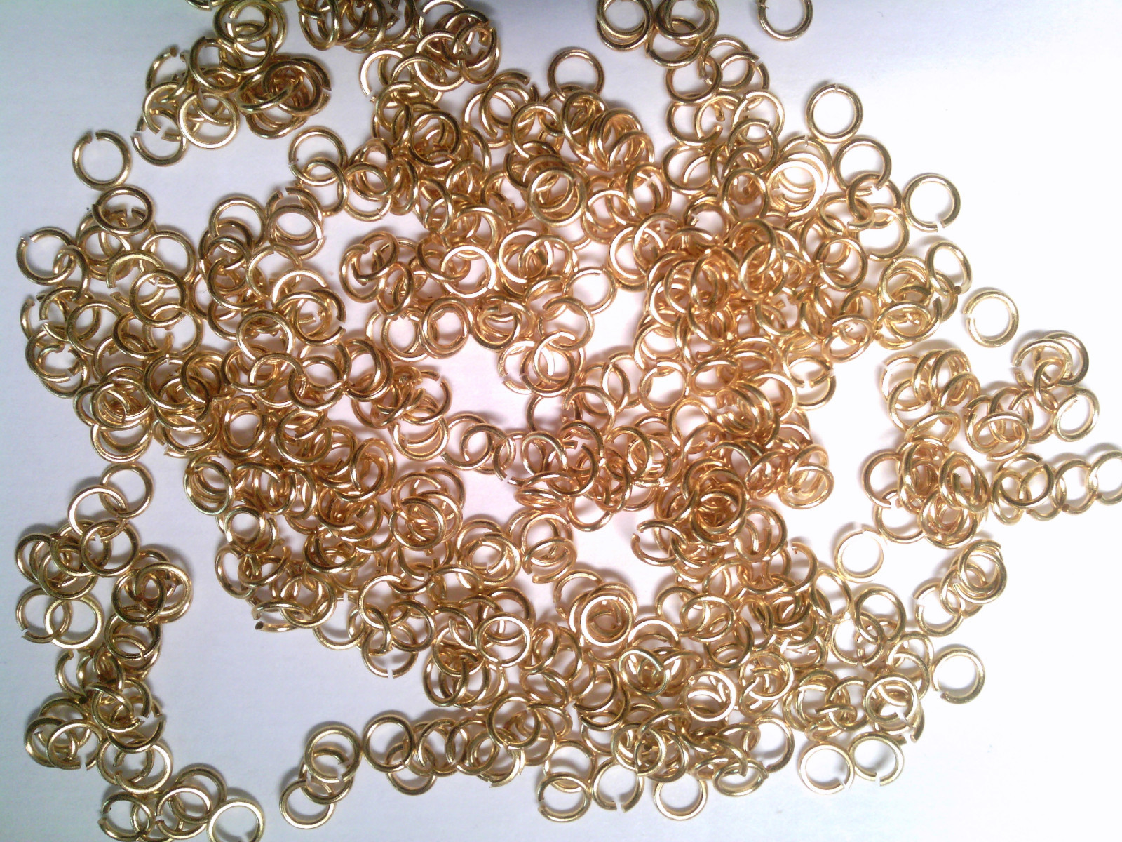 Vtg 200 GOLD TONE METAL OPEN RING 4mm  #012419j