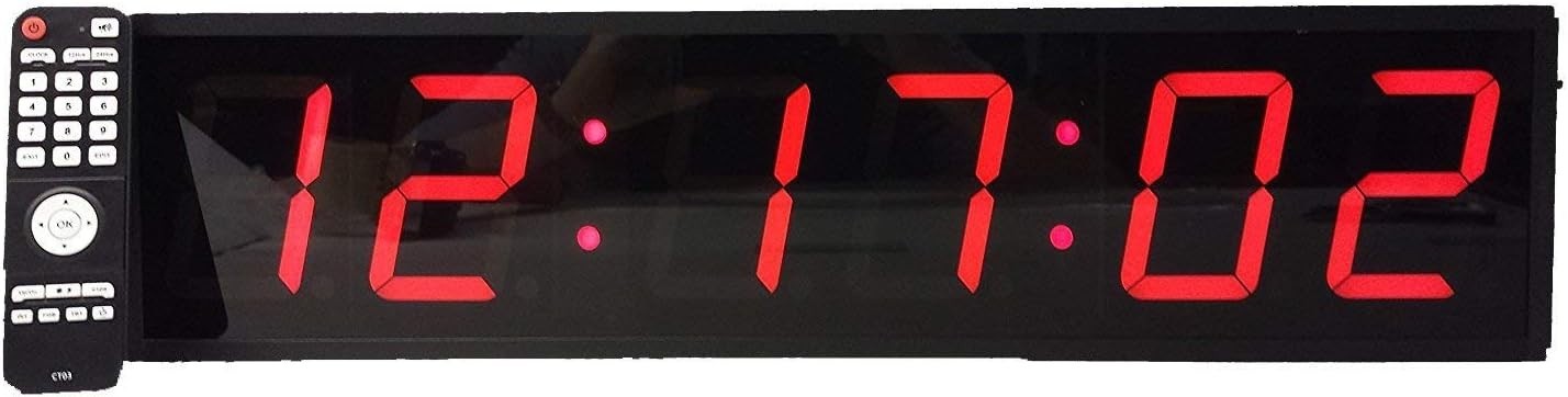 Home Gym Timer Clock - Large Digital Stopwatch with Remote 4 Inch Numbers