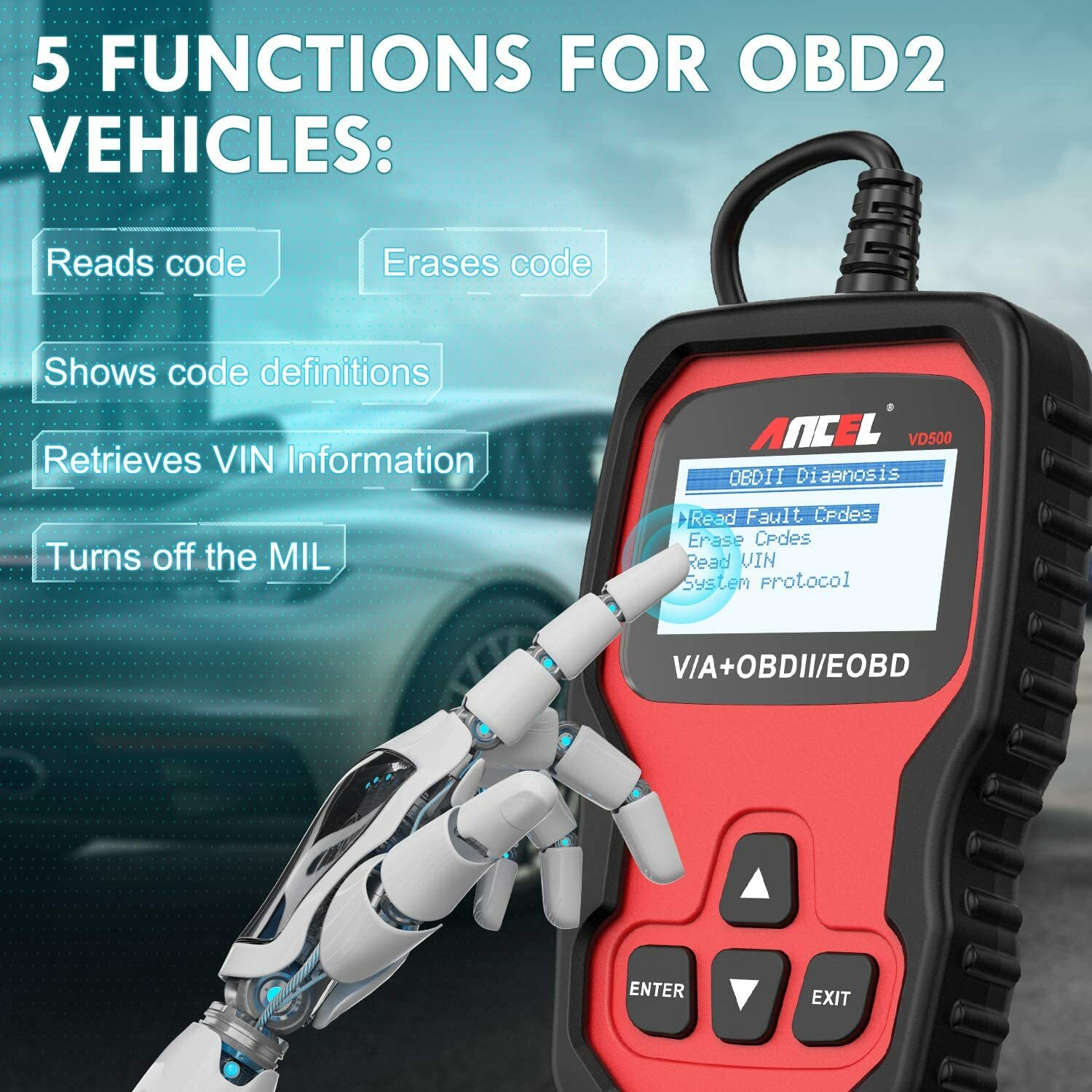 Automotive Code Reader OBD2 Scanner Fit For VW Audi Skoda Seat Full System Check
