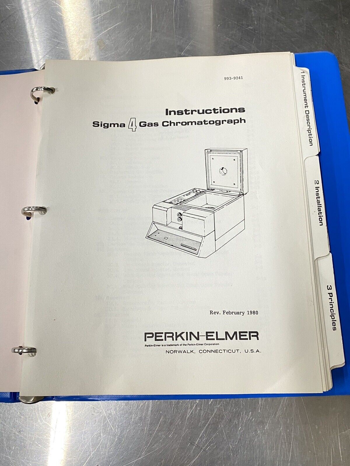 Perkin Elmer Sigma 4 Gas Chromatograph - Users Guide / Instructions Manual