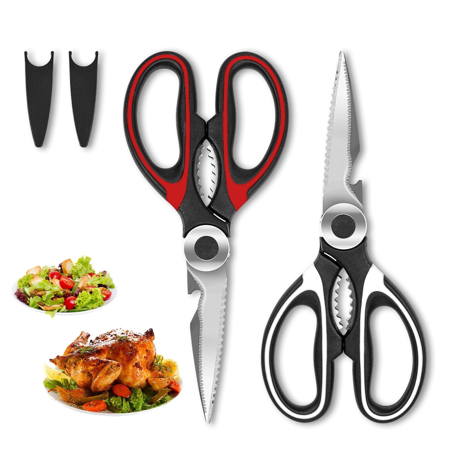 SZHLUX 2-Pack Kitchen Scissors Heavy Duty, Premium Sharp Kitchen Shears for F...