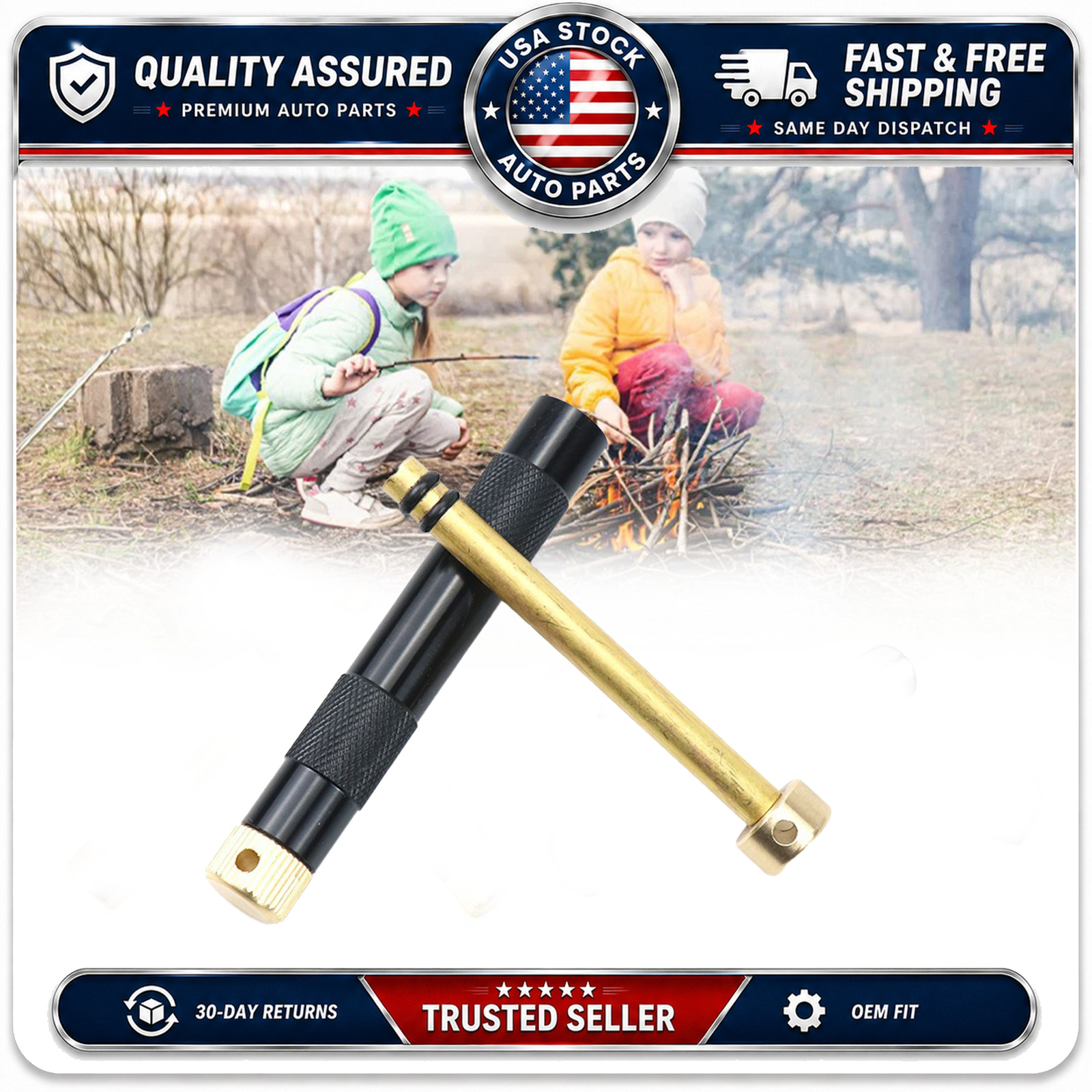 Black Fire Piston Igniter Portable Camping Hiking Survival Fire Starter Tool