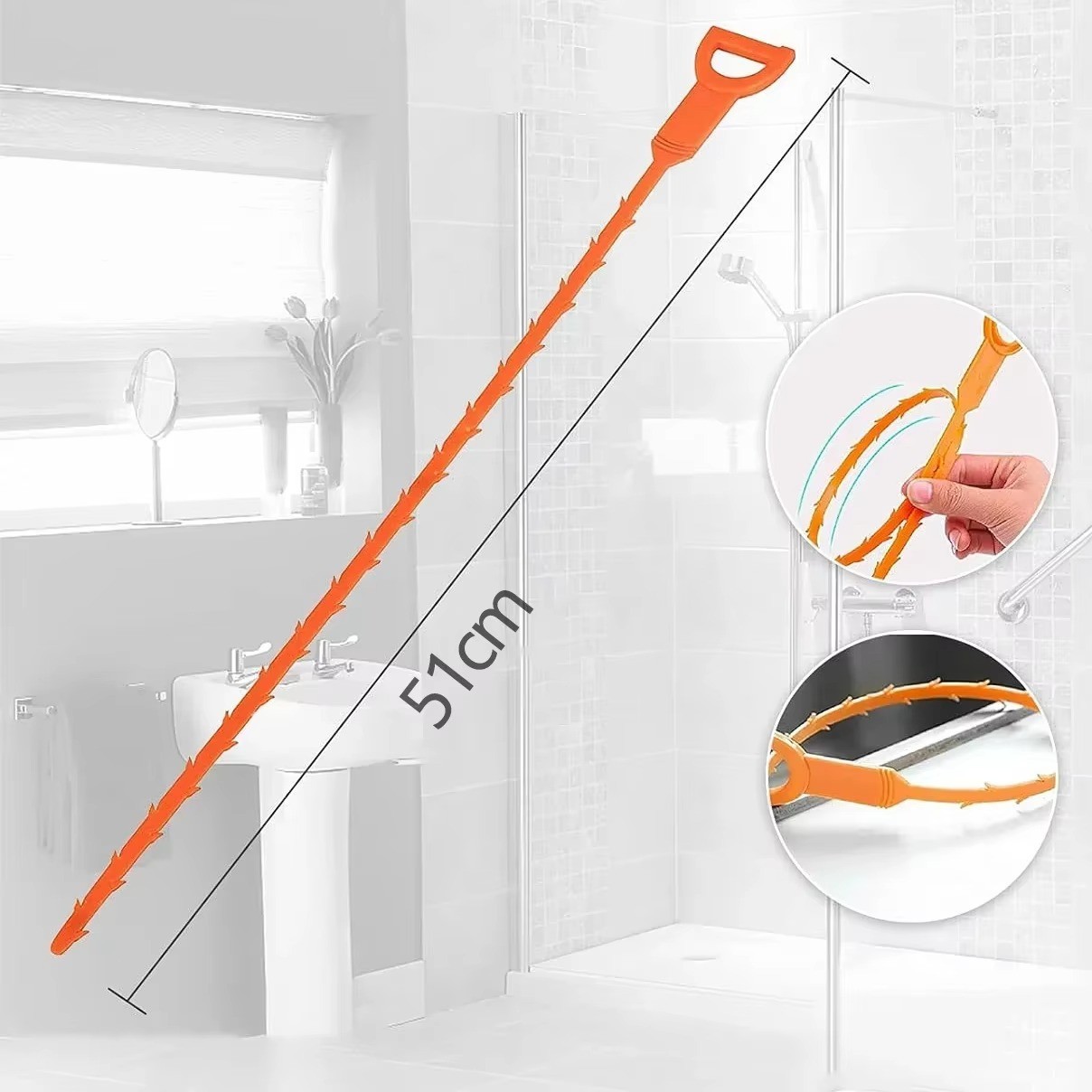 Drain Hair Cather 5 pcs 20Inch Drain Snake Shower Drain Hair Trap Clog Remover