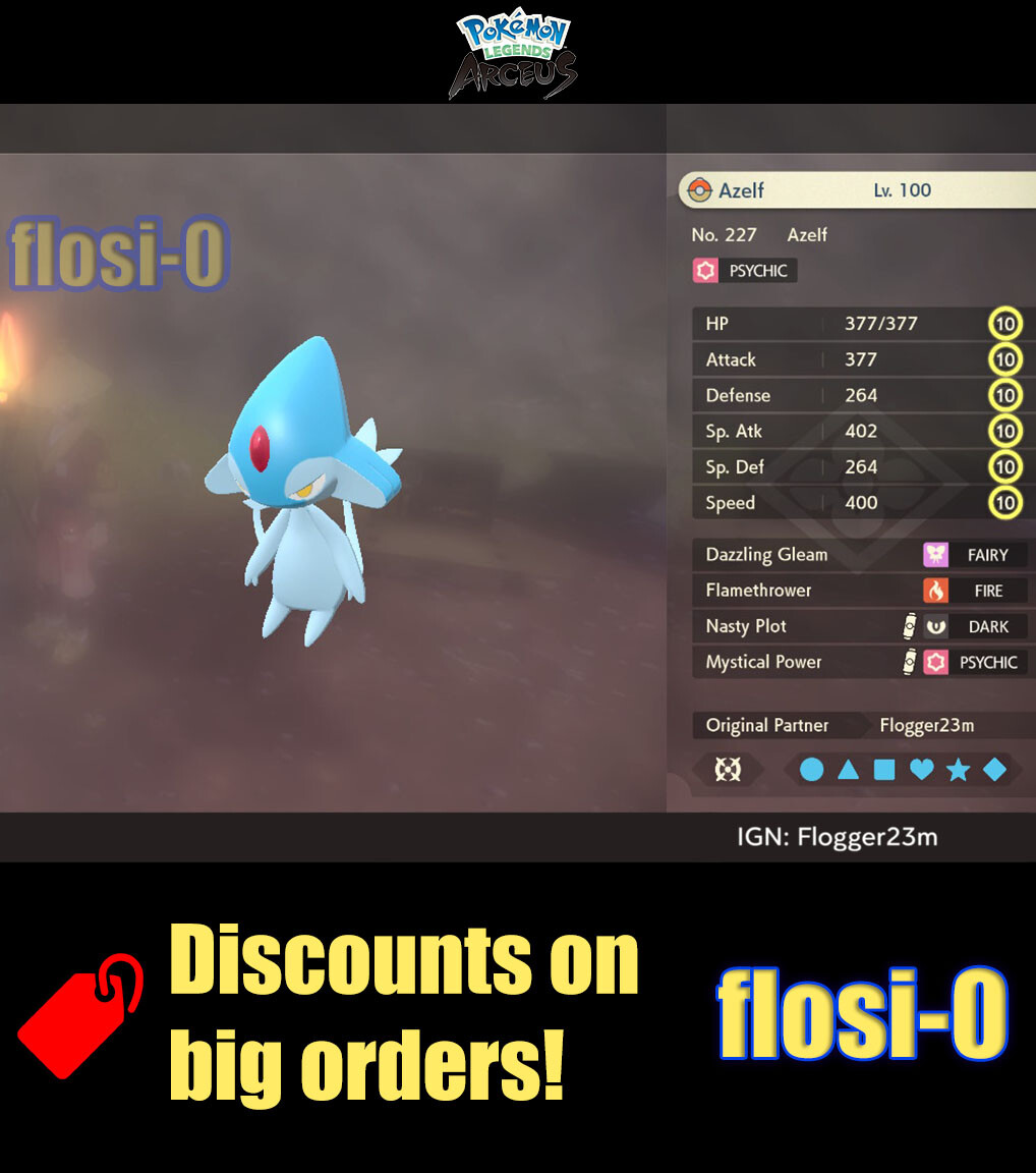6IV Azelf Max Effort Level Pokemon Legends Arceus