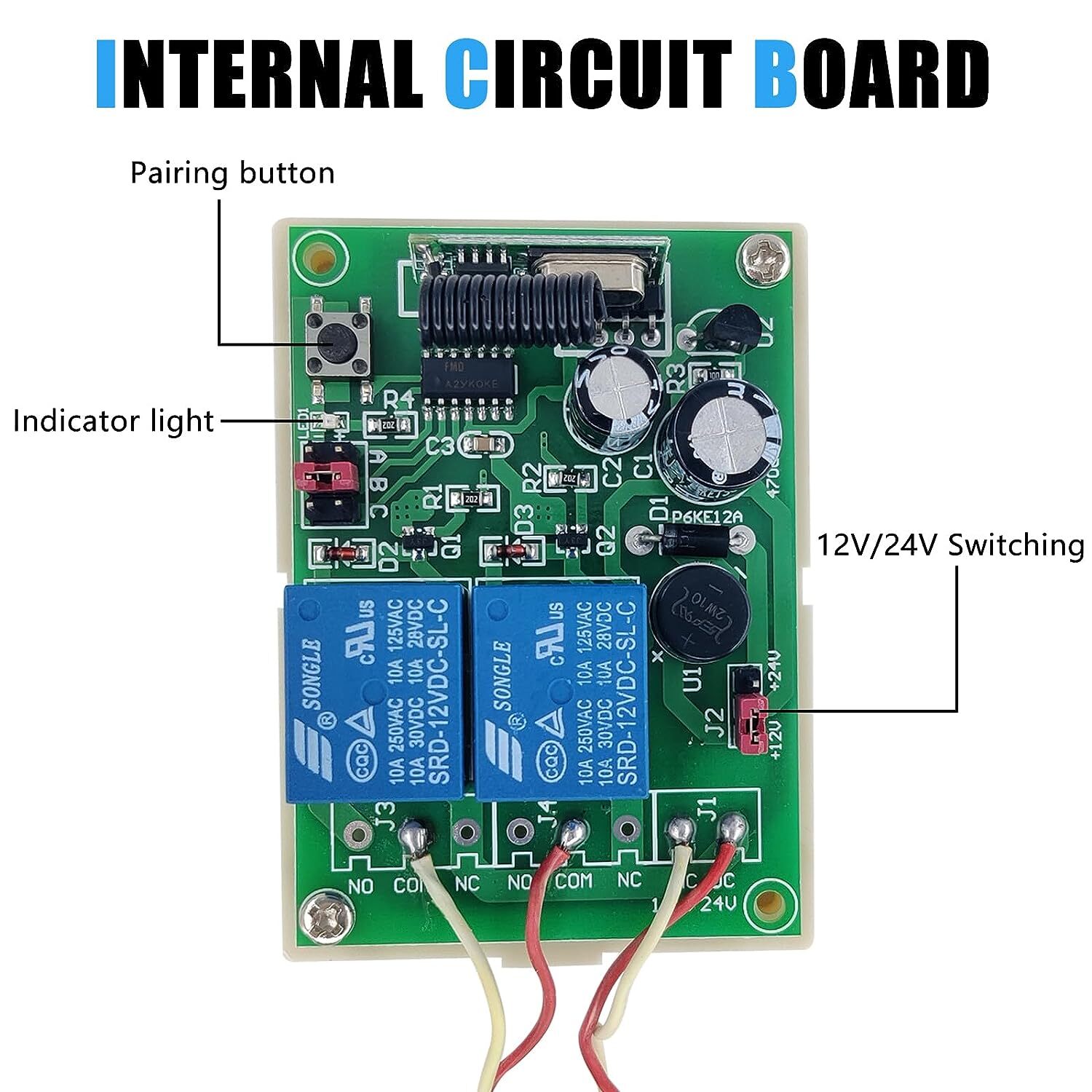 Wireless Remote Control for Linear Actuator Forward Reverse 12V 24V Switchable