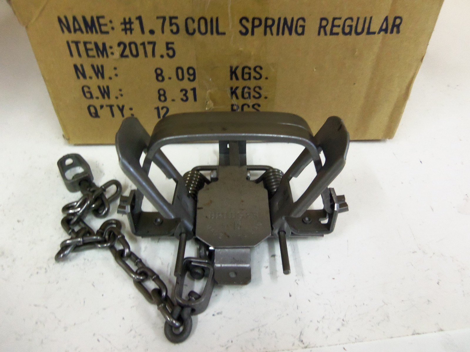 12 Bridger #1.75 Coil Spring Traps Raccoon Fox Bobcat Trapping