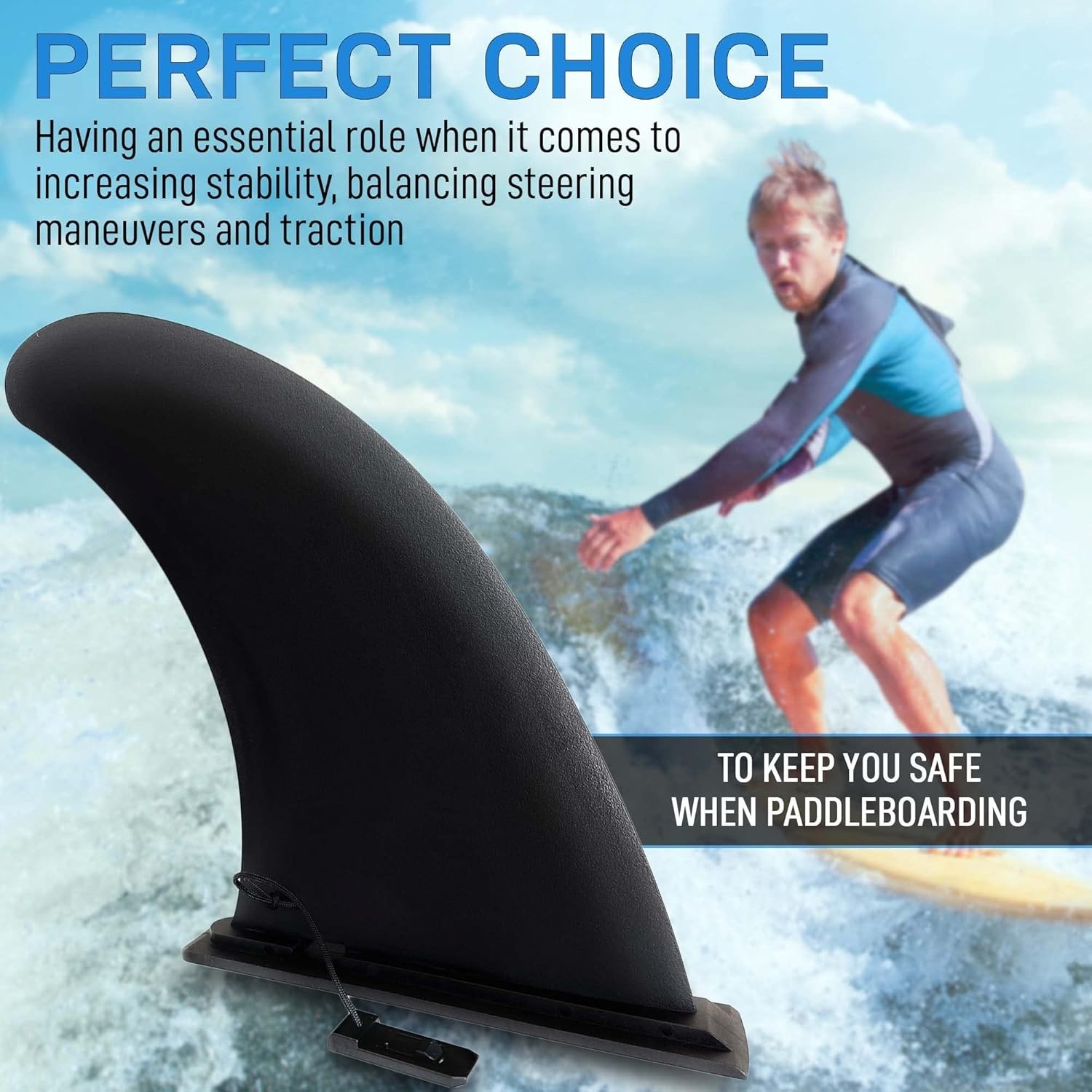 9" Sup Fin Replacement - Stand up Paddleboard Fin Replacement, Quick Release