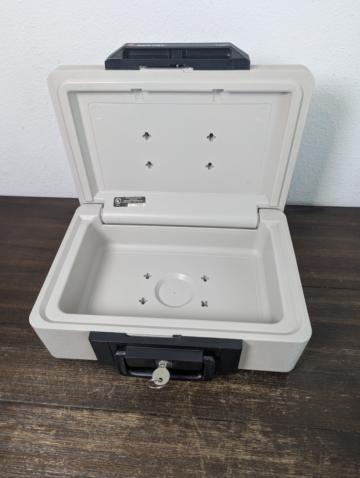 Sentry Fire Safe 1100 Fireproof Security Chest Beige Portable with Handle & Key