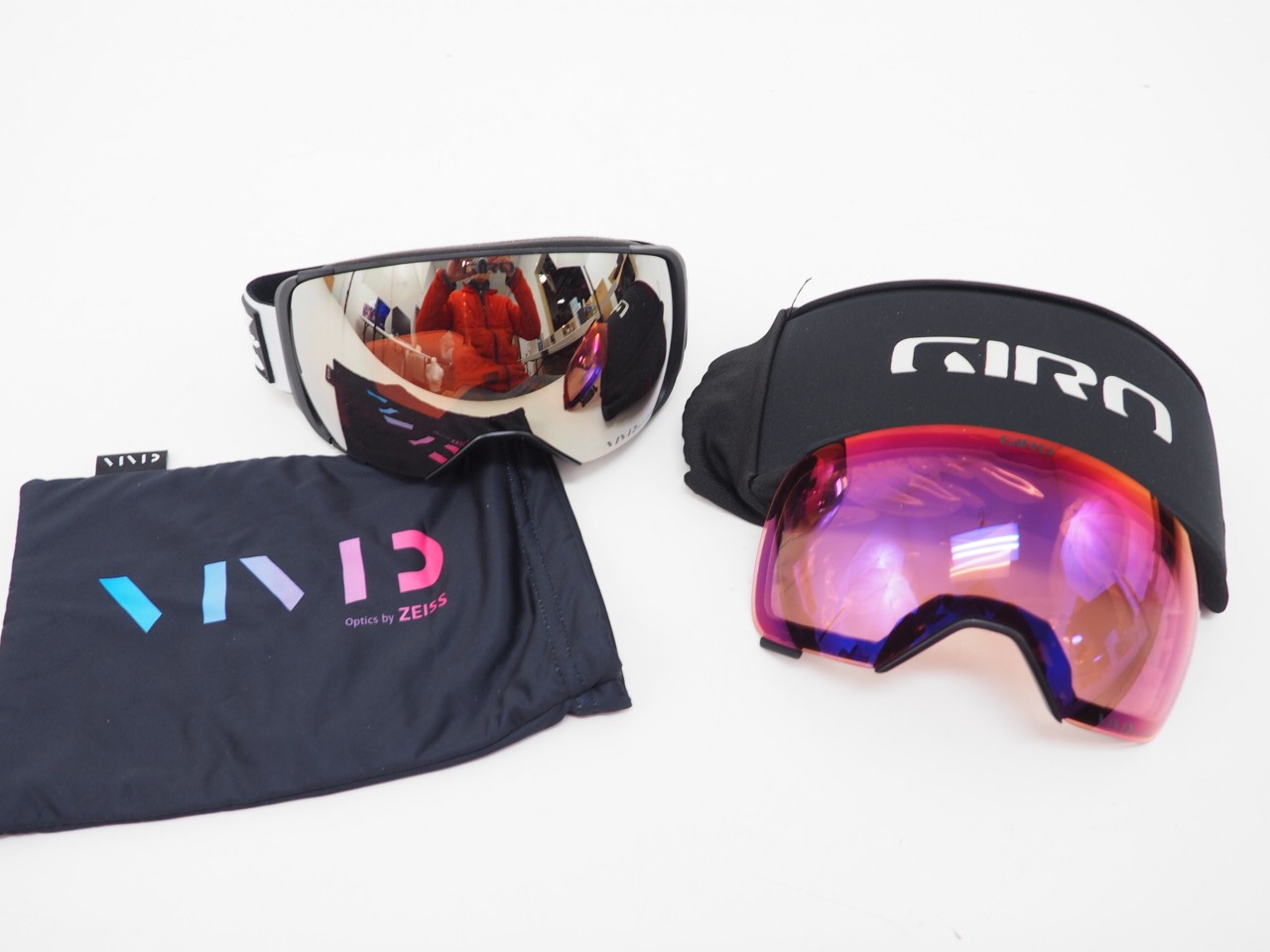 Giro Comp Adult Snow Sports Goggles Black/White Contour Vivid ONYX/Infrared Lens