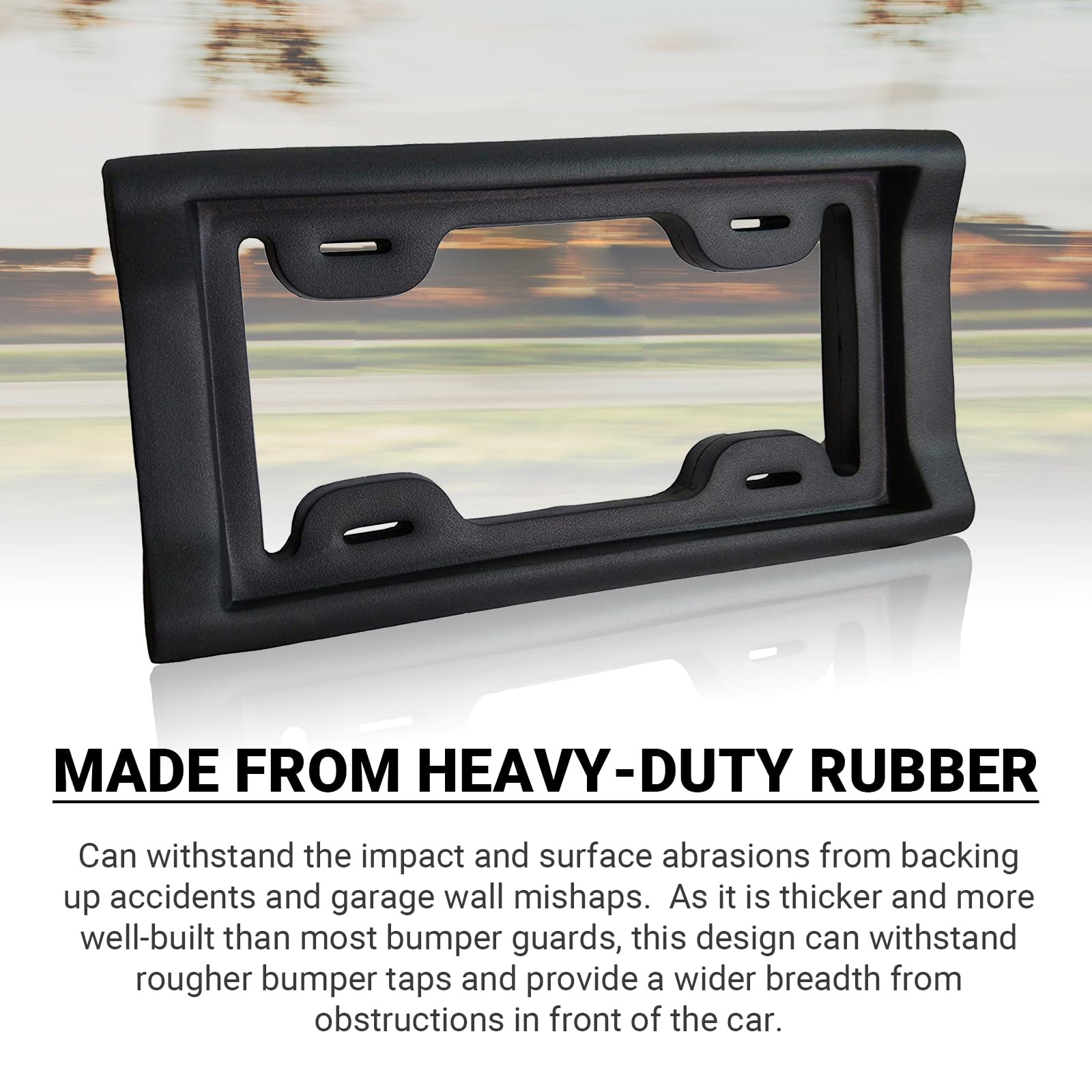 "AR-PRO 2.3"" Thick Rubber Front License Plate Bumper Guard"