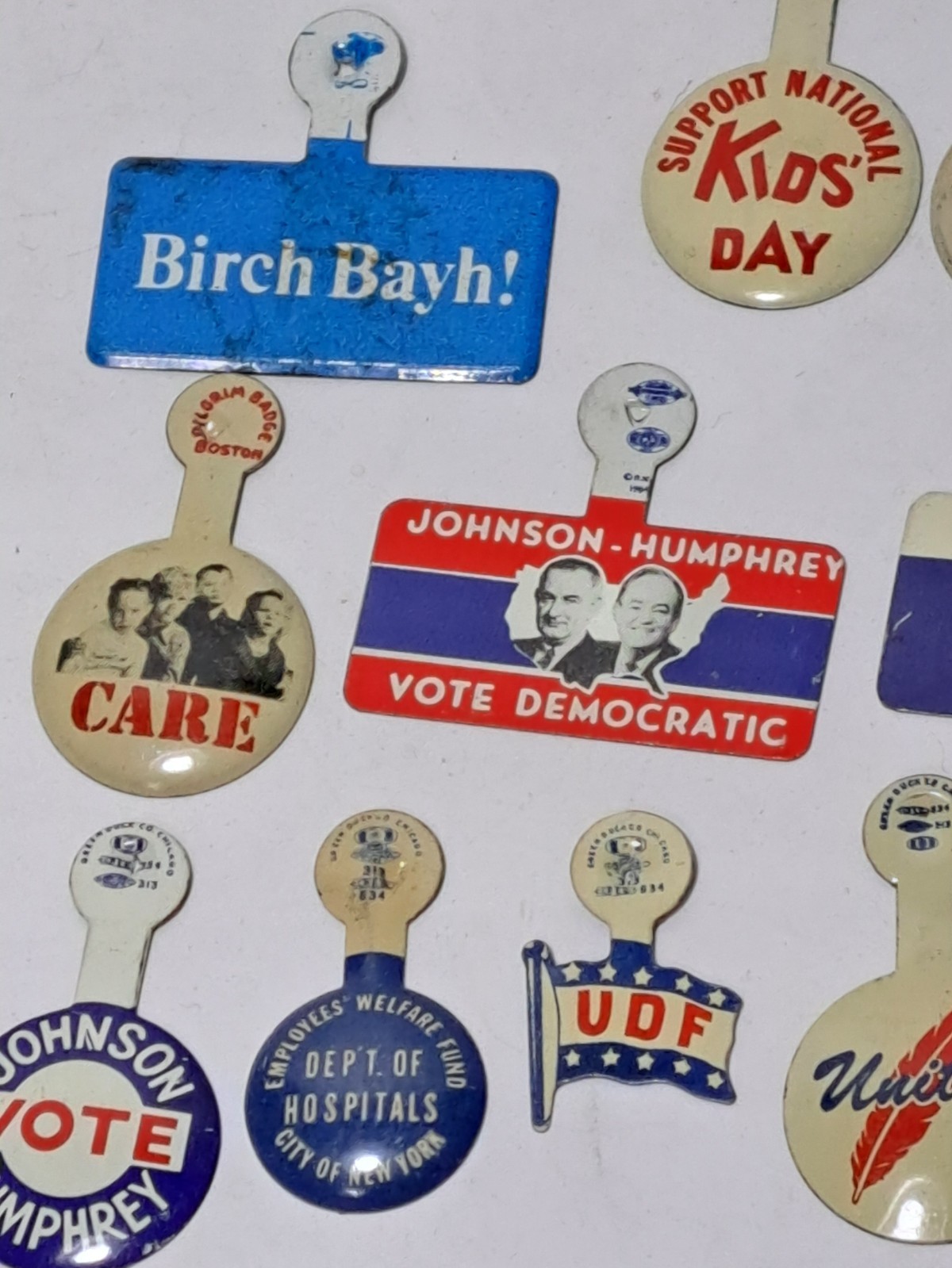 14 MOSTLY POLITICAL FOLD OVER TAB PINS