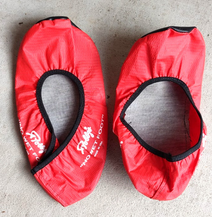 Vintage Robby's No Wet Foot Bowling Shoe Covers Small Red Booties Made in USA