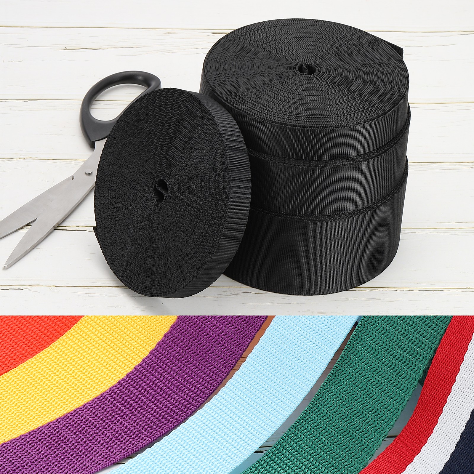 12 Yard Webbing 3/8 Inch Polypropylene Webbing Strap Chair Straps Black