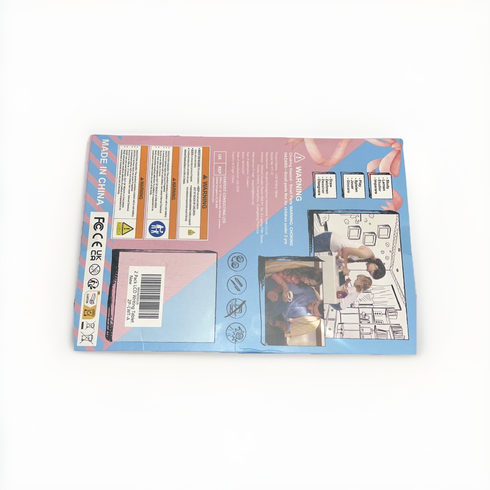 2 Pack 10" LCD Writing Tablet Study Play Draw & Erase Kids Gift