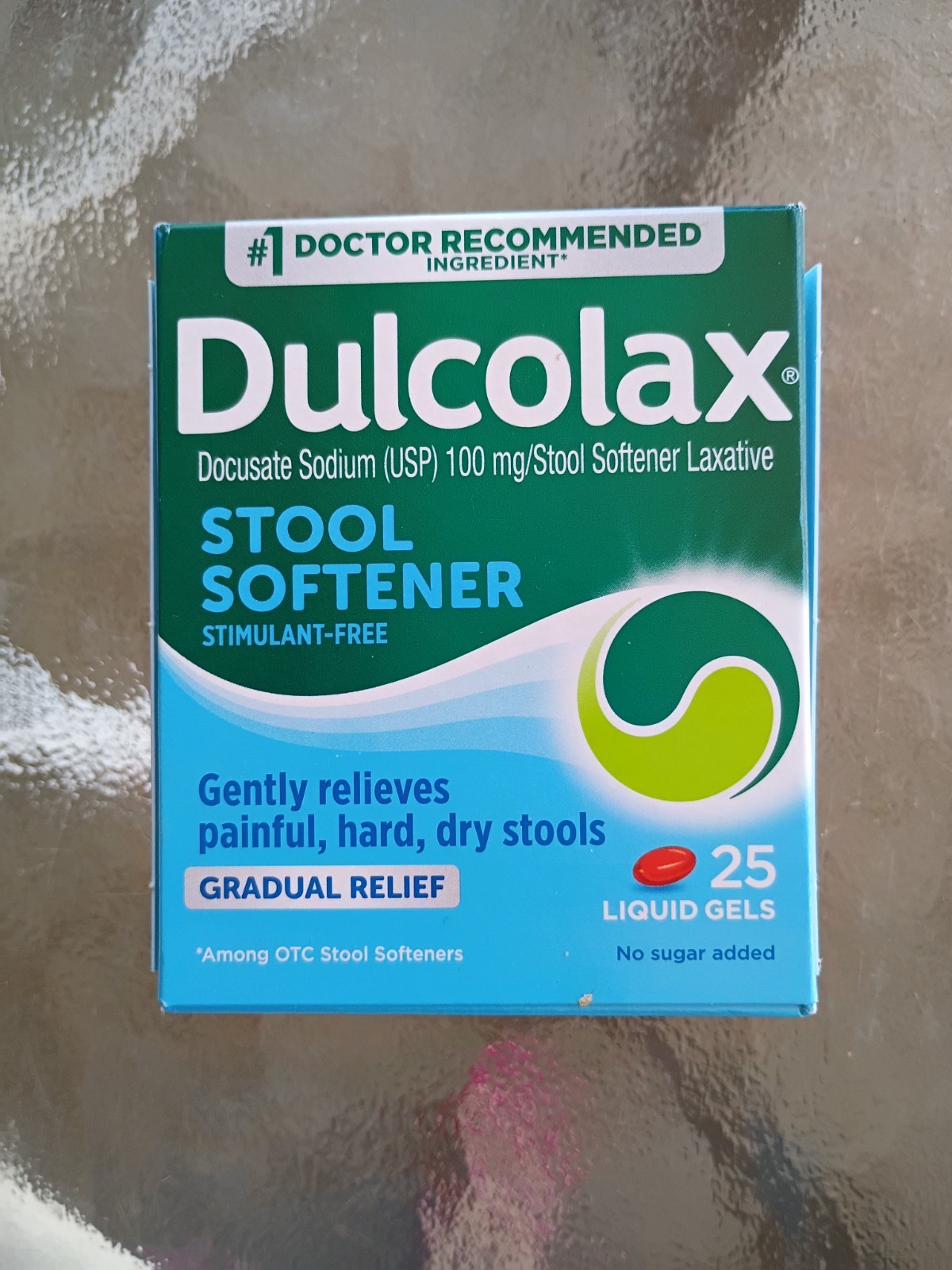 Dulcolax Stool Softener Laxative Liquid Gel Capsules 100mg 25 ct EXP 7/2027