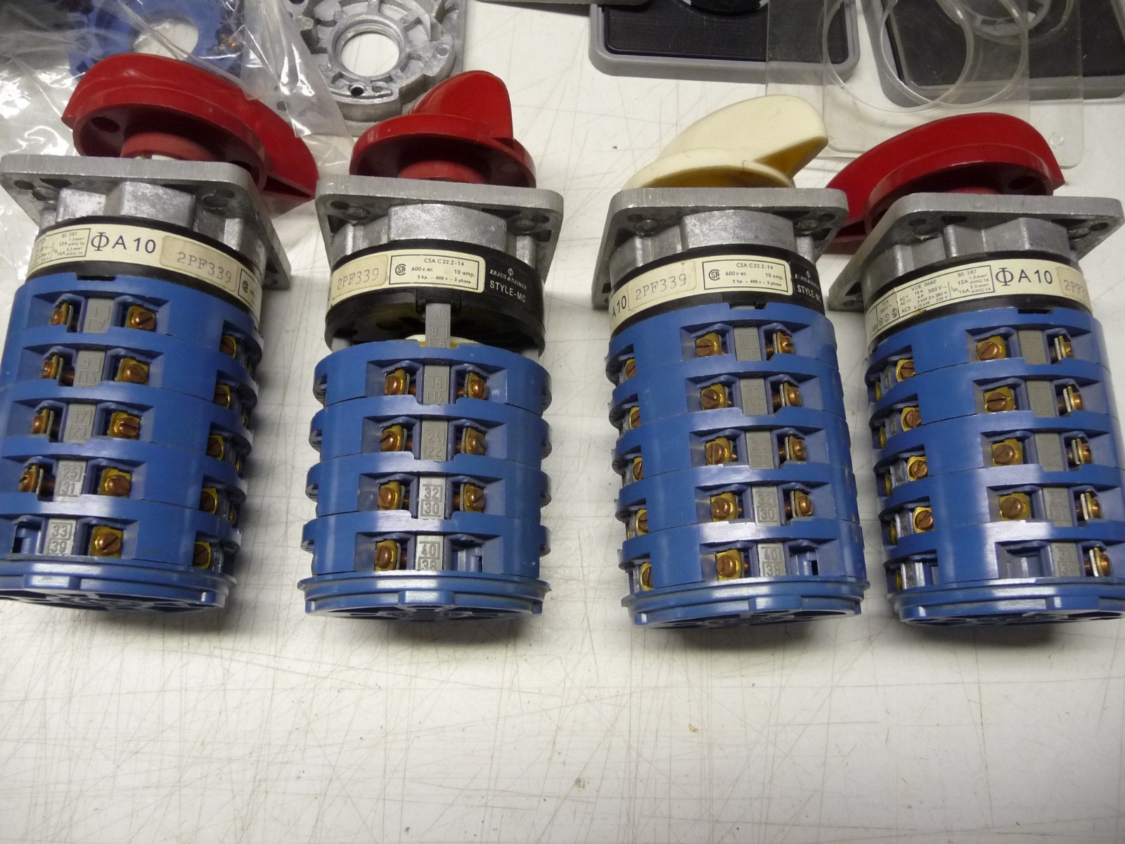 Kraus & Naimer Rotary Cam Switch, A10, Style MC, 3 Position, 4 each plus extras.