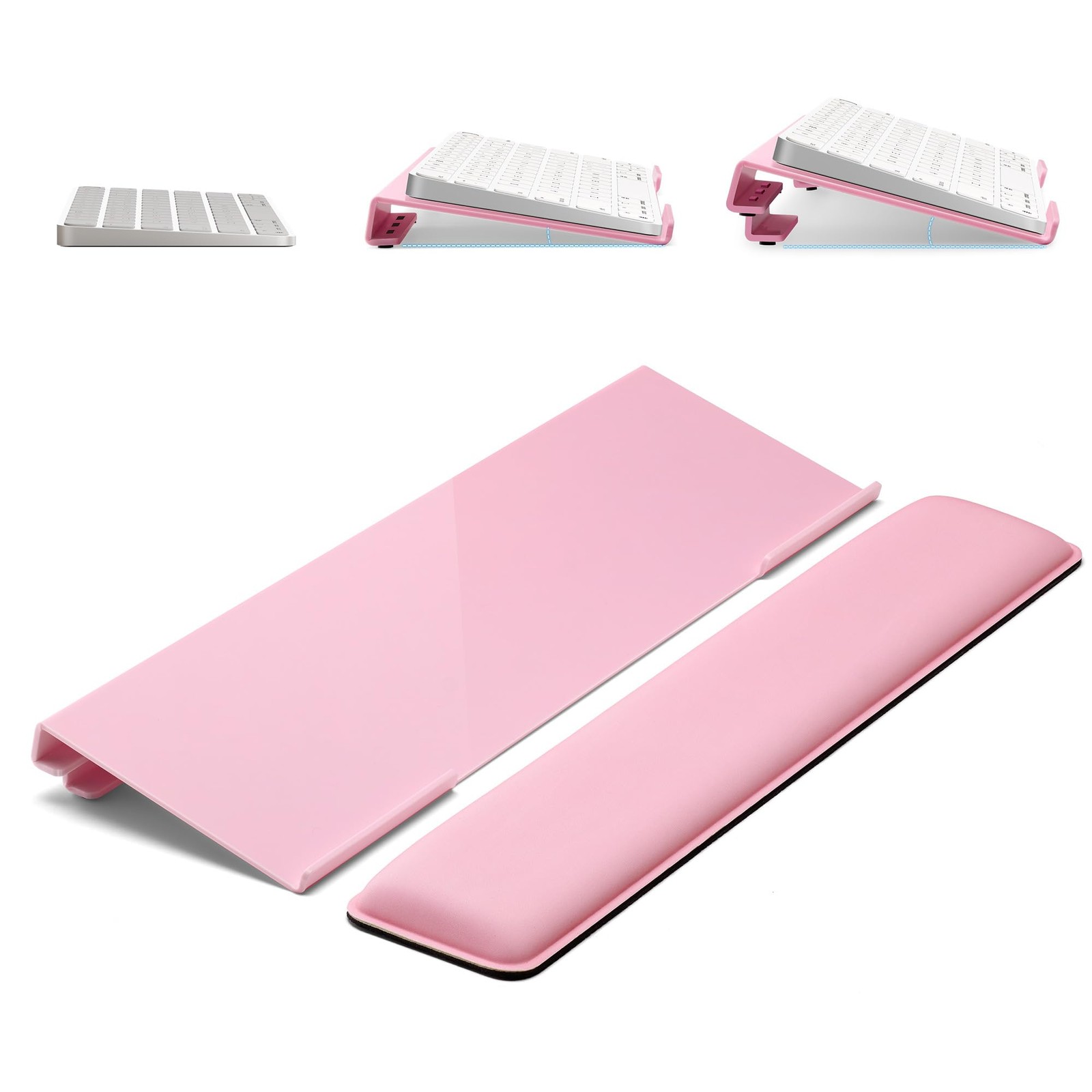 Computer Keyboard Stand for Desktop, 2-Level Height Adjustment Keyboard Wrist...
