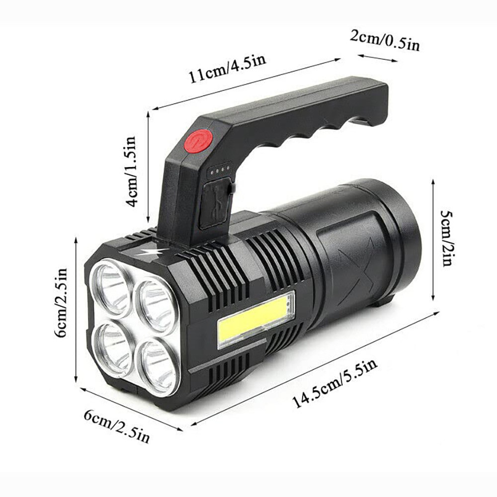 2000000 Lumens Super Bright LED Tactical Flashlight Rechargeable LED Work Light