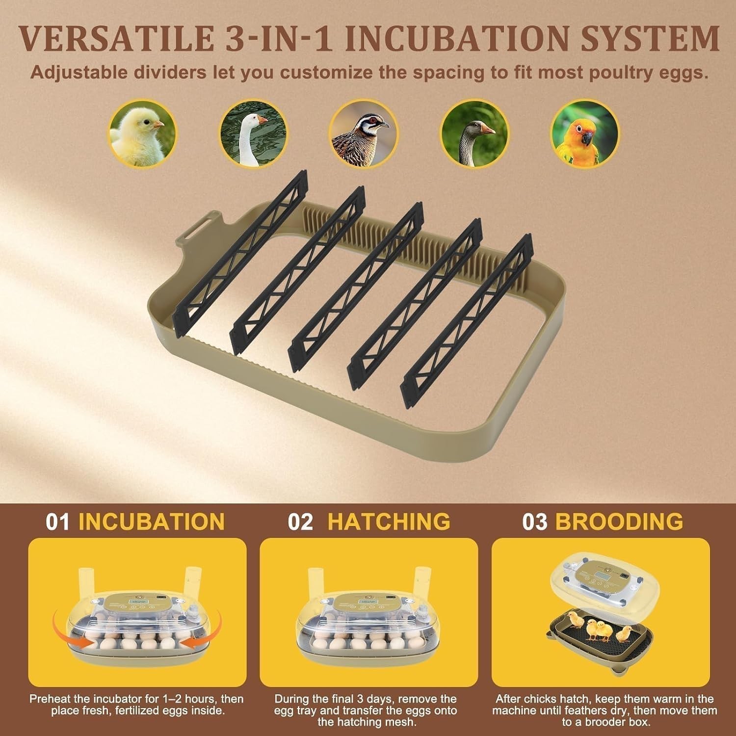 Gen III - 24 Egg Automatic Incubator, Stage-Based Adaptive Humidity with Auto...