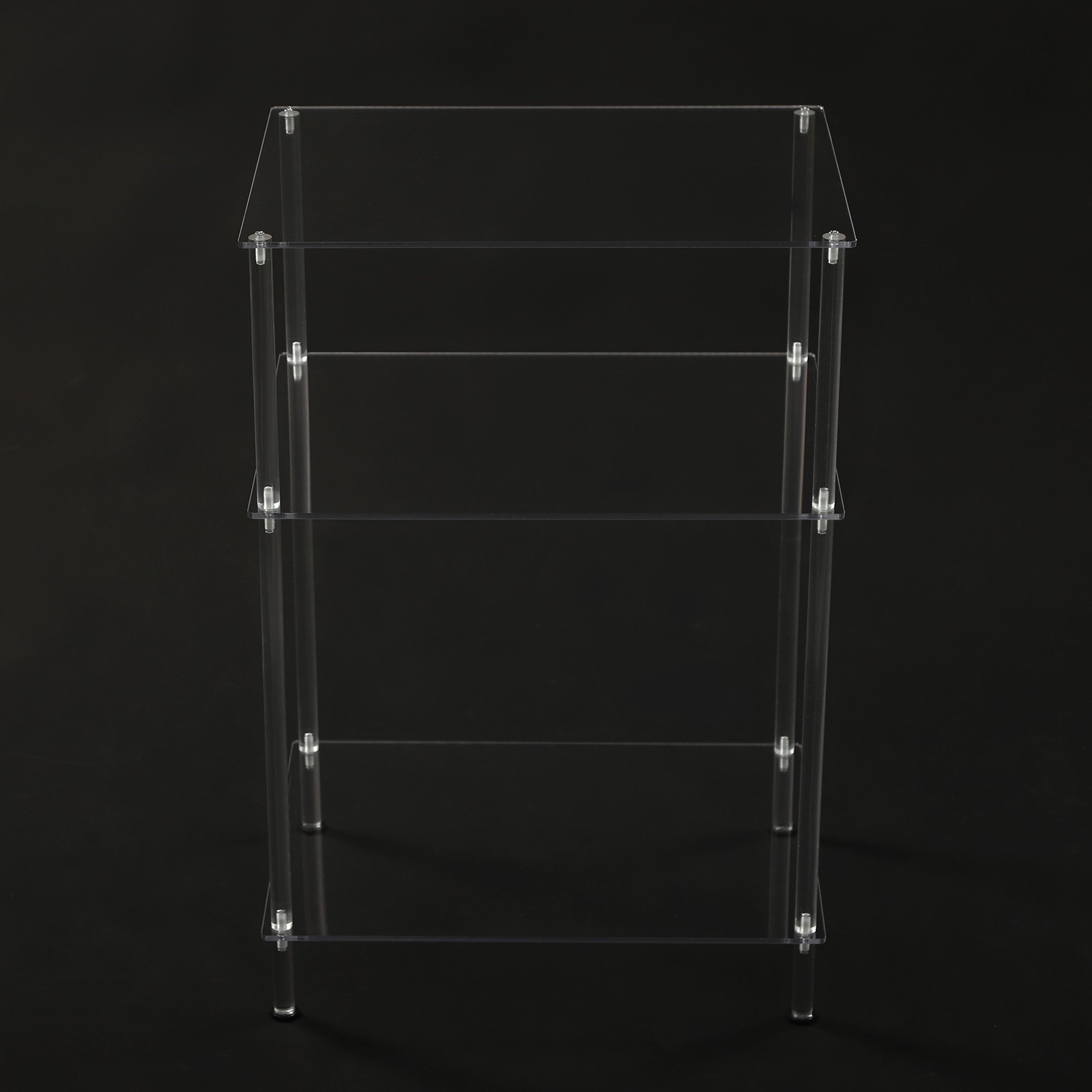 3 Tiers Acrylic Side Table Small End Table Modern Nightstand With Rubber Pads