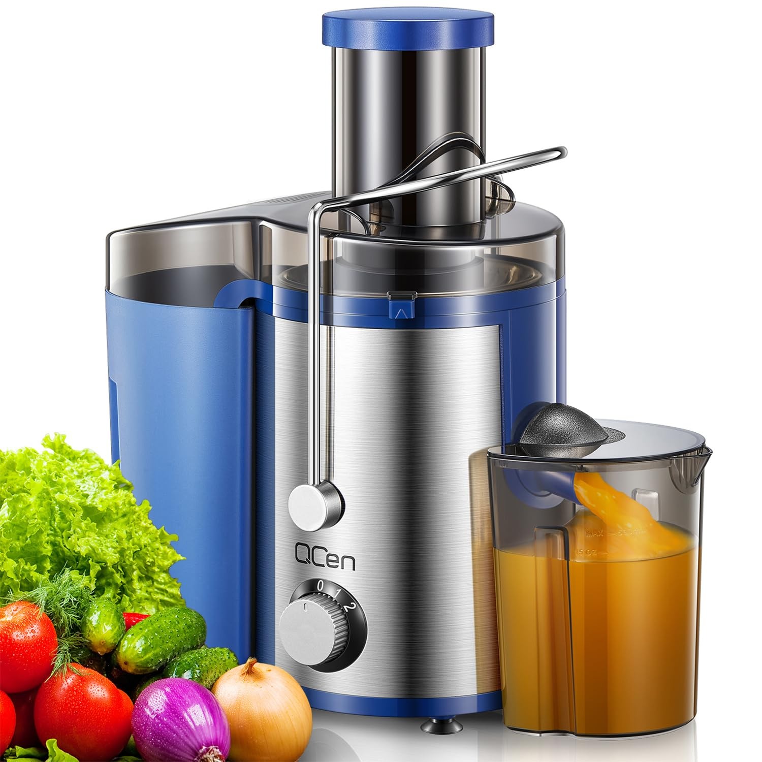 Juicer Machine, 800W Centrifugal Extractor with Wide Mouth 800W, Blue