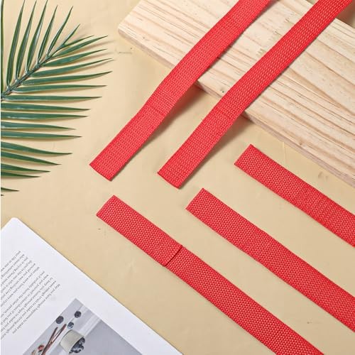 5 Piece Winch Hook Pull Straps 11'' Long Nylon Winch Strap 1 '' Wide Red