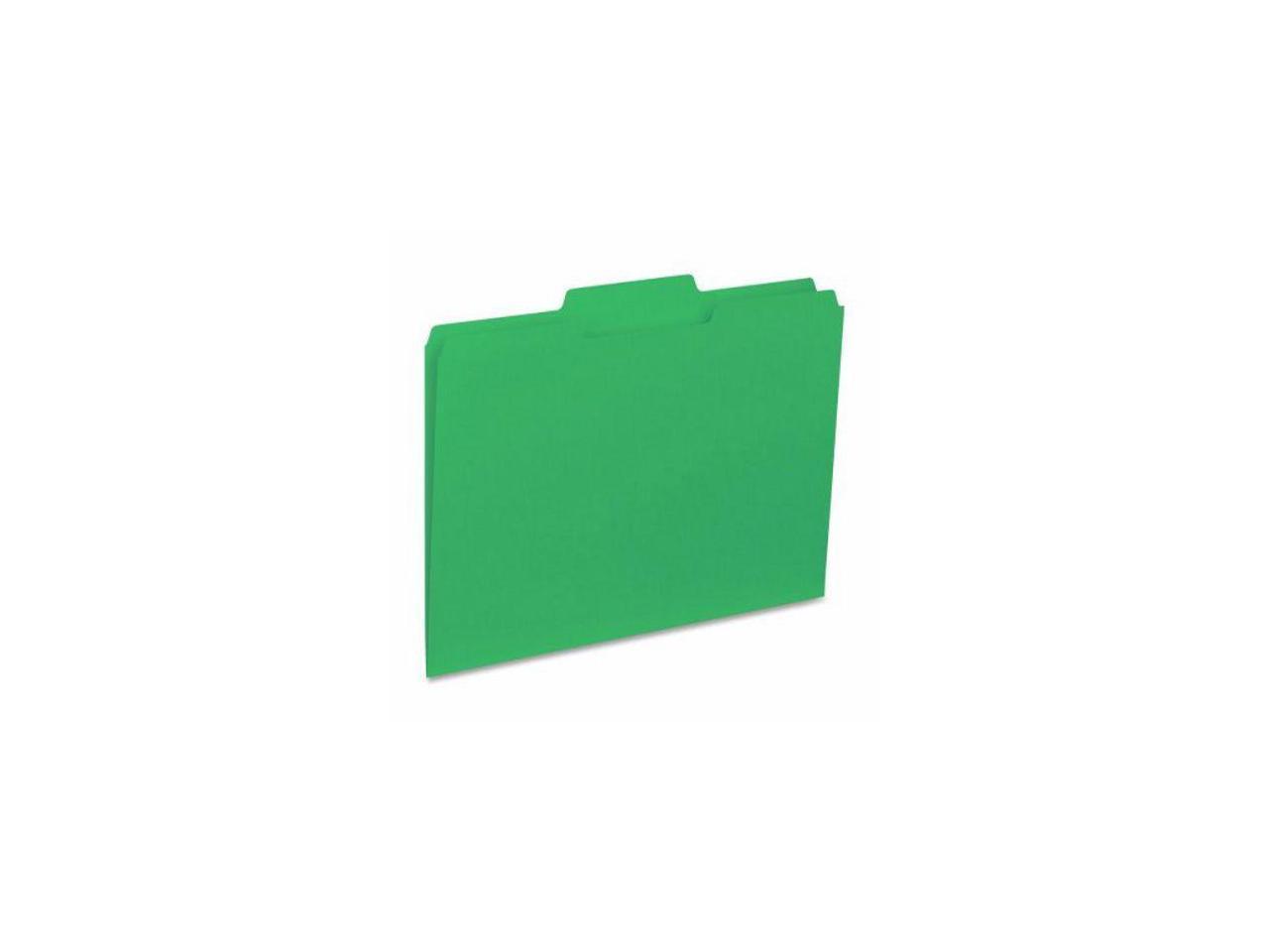 Business Source File Folder Interior Ltr 1/3" Cut 100/BX Green 43563