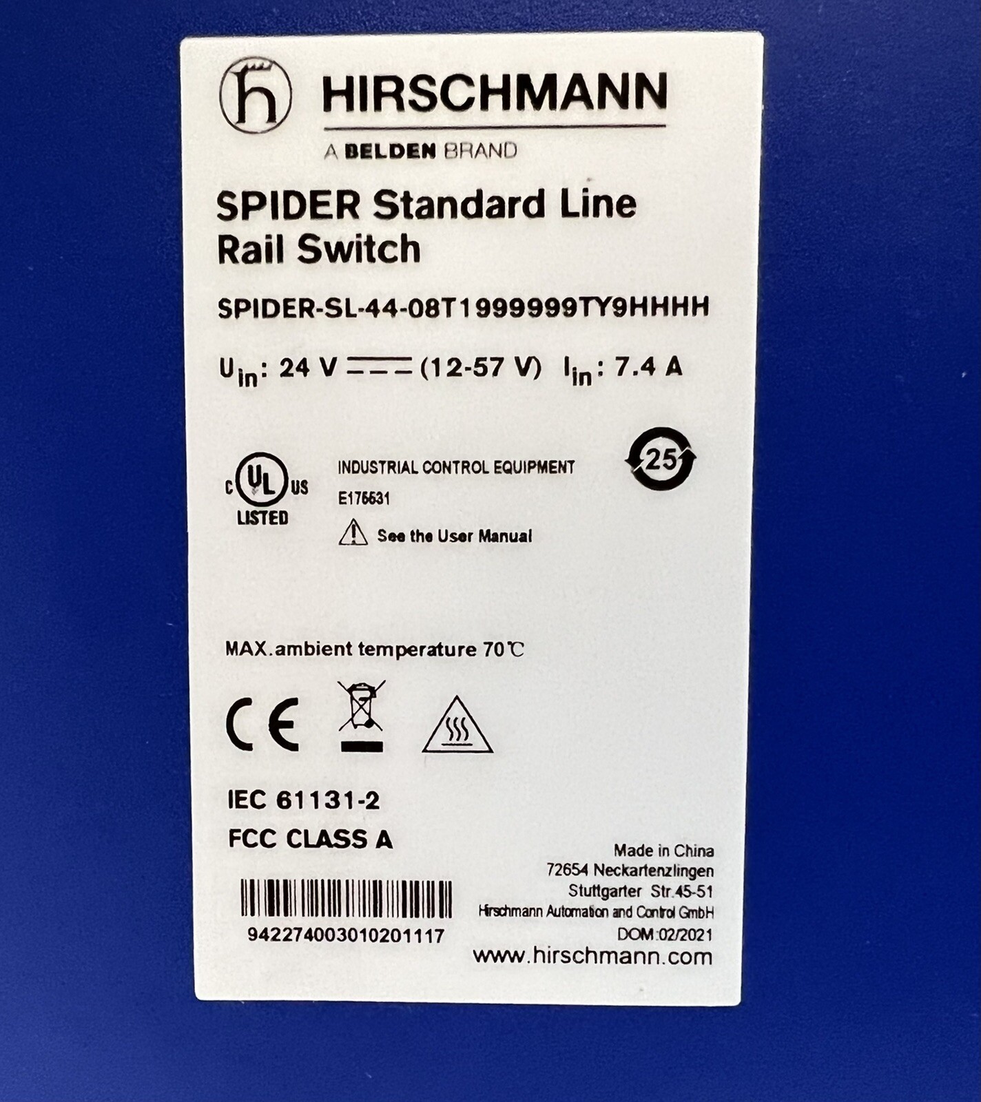 Hirschmann SPIDER III Unmanaged DIN Rail Fast/Gigabit Ethernet Switch