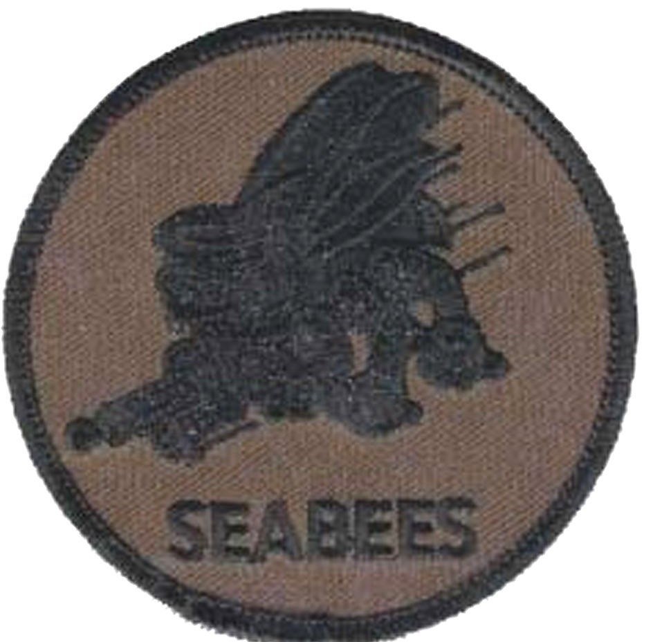 USN US NAVY SEABEES OD SUBDUED EMBROIDERED  SHIRT SHOULDER VEST JACKET PATCH