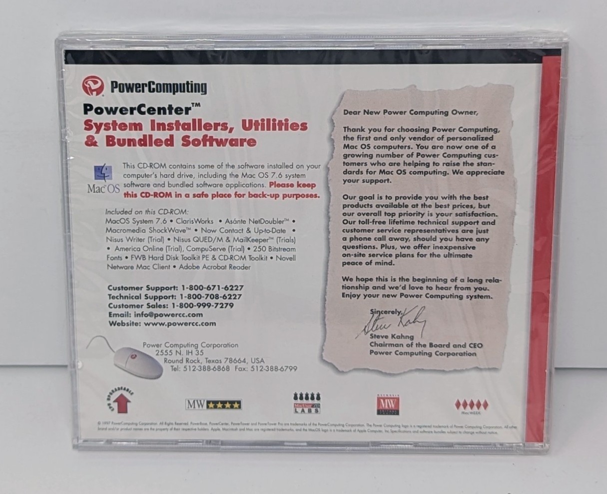 Power Computing 1997 PowerCenter System Software 3.0 - CD-ROM Mac OS 7.6 - New!