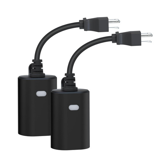 Minoston Outdoor Smart Plug, WiFi Outlet, IP65 Weatherproof, Compatible black