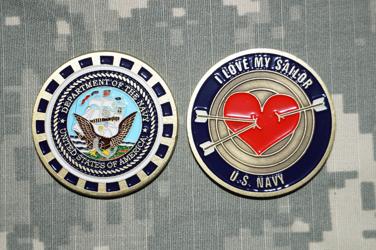 NEW United States Navy I Love My Sailor Challenge Coin