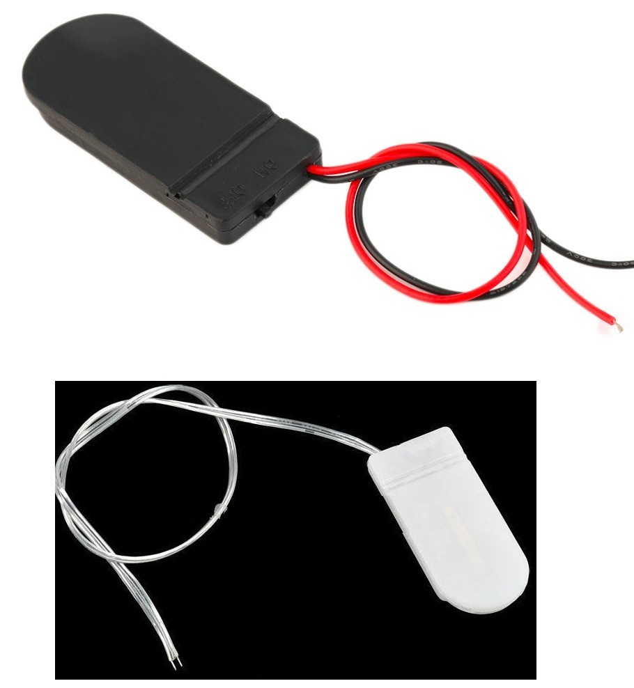 5PC White/Black Case Box Battery Holder CR2032 Button Coin Cell 6V ON/OFF Switch