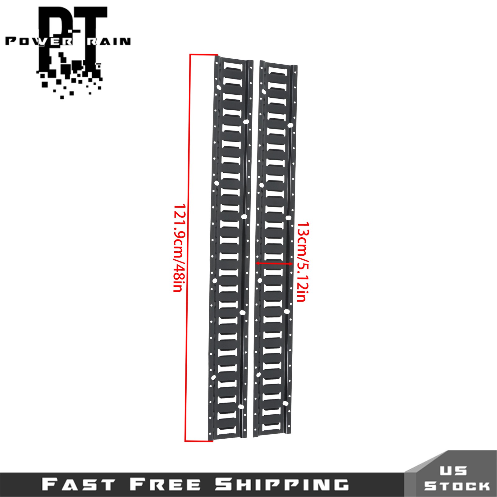 8 Pack 4' E Track Tie Down Rail Black For Garages Vans Powder-Coat