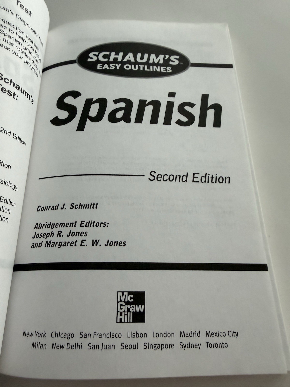 Schaum's Easy Outline Of Spanish, Second Edition—EUC