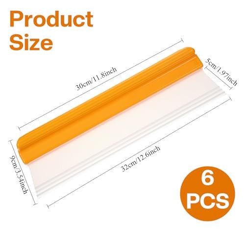 Car Squeegee, 6 Pack 12 inch Flexible Car Water Scraper Tool Silicone Window