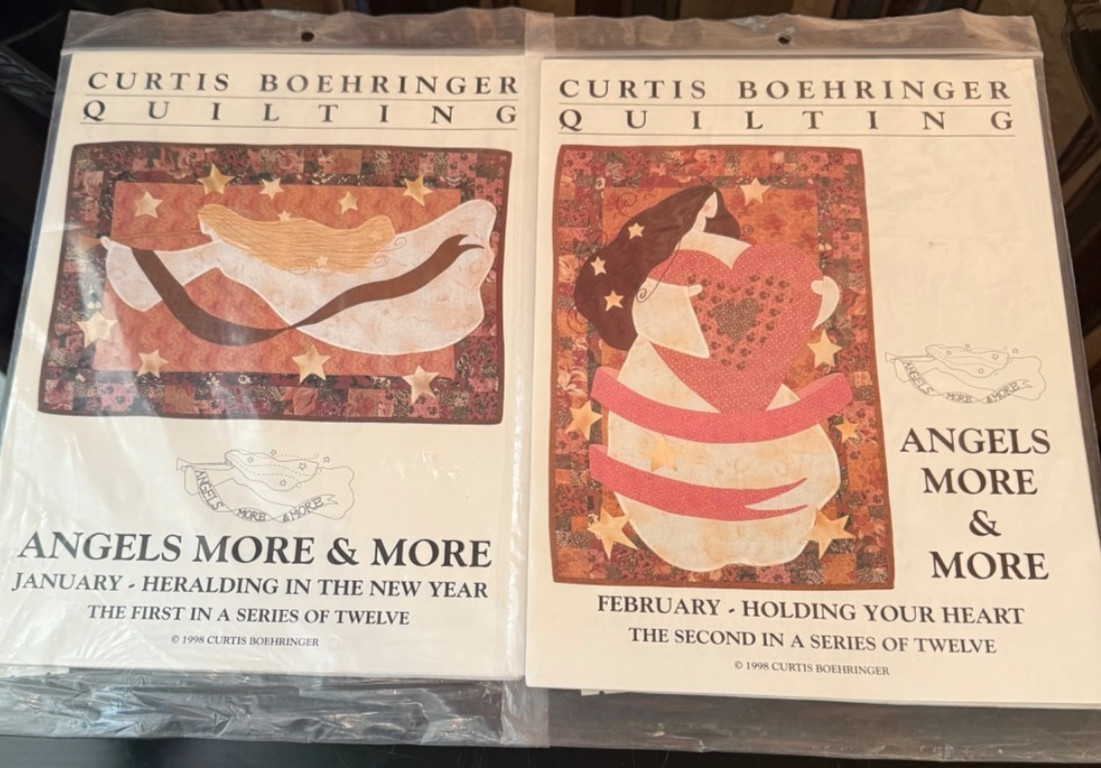 NEW 2 x Curtis Boehringer Quilting Pattern  'ANGELS MORE & MORE' ©1998
