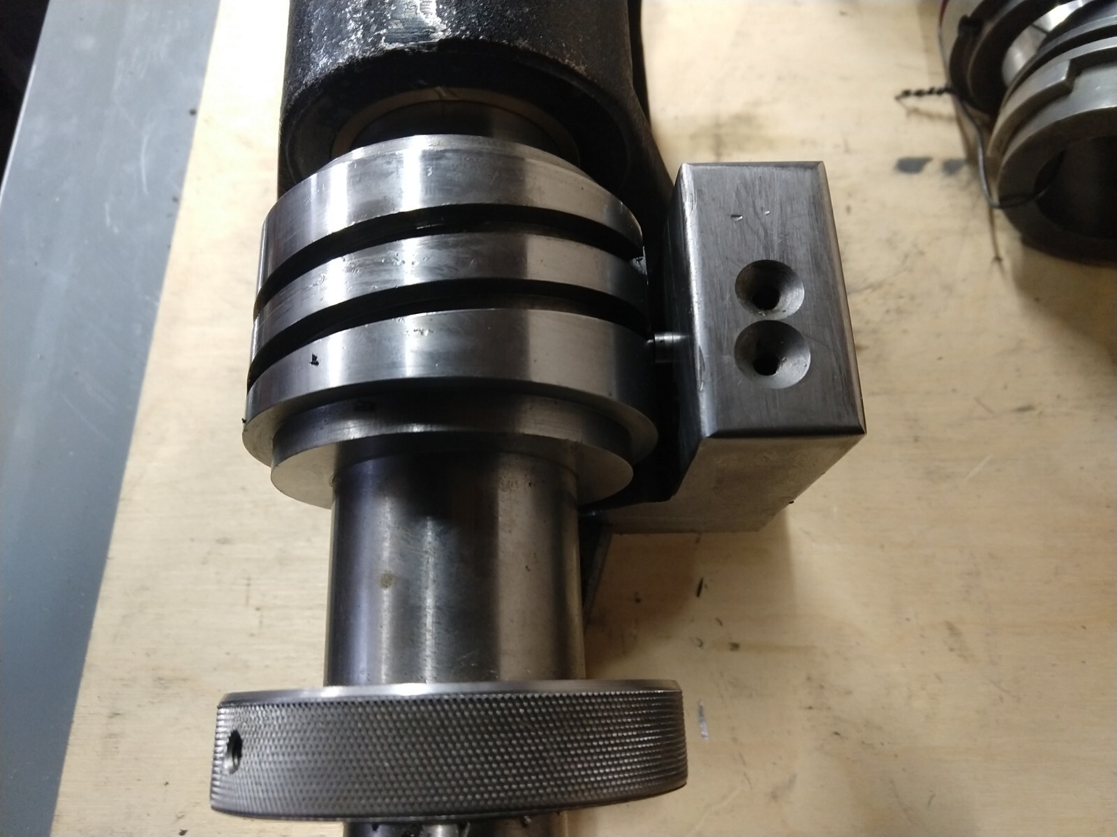Weldon Axial Relieving Fixture w/ Helical Grinding setup