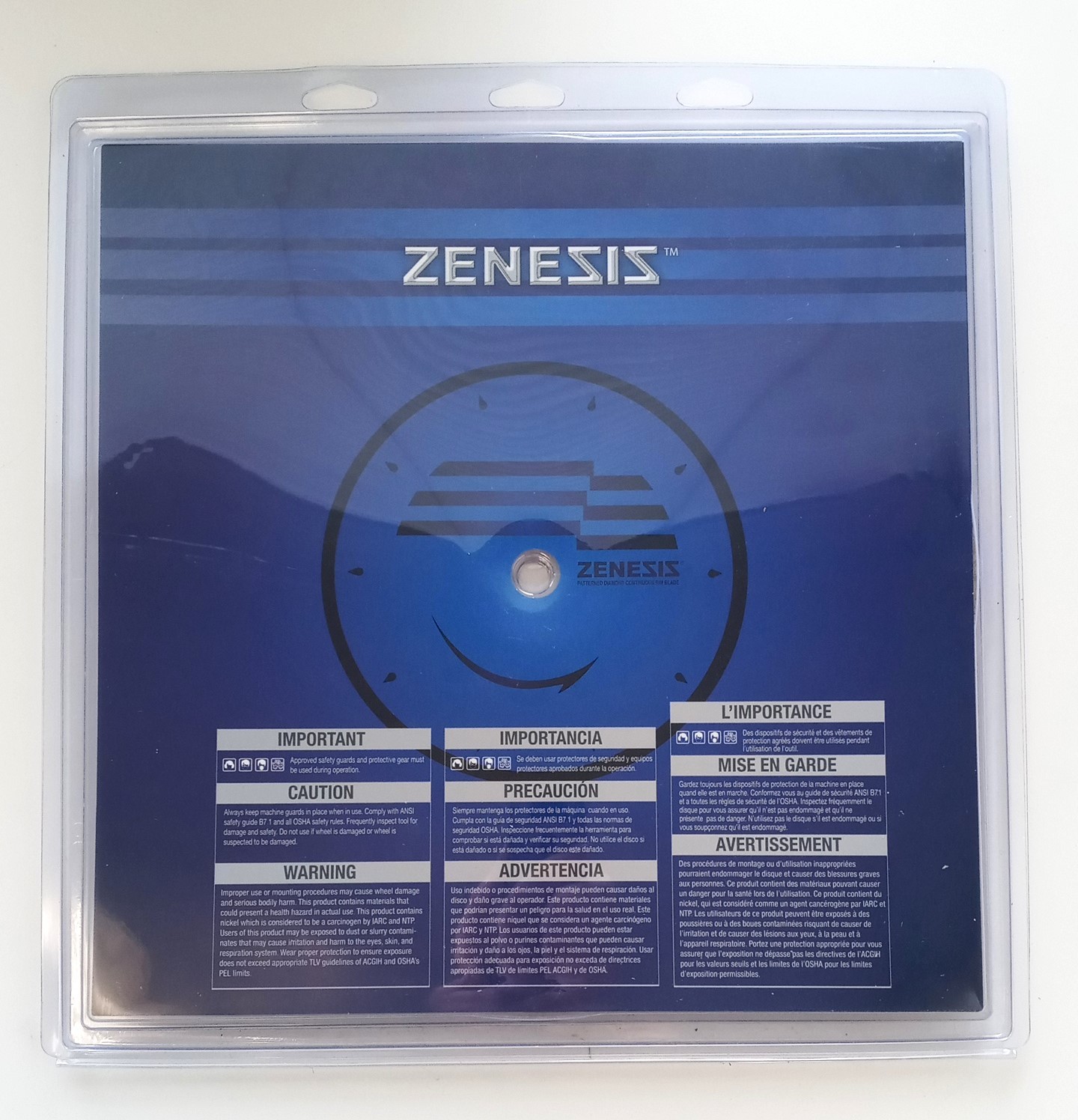 Zenesis 14" Patterned Continuous Rim Diamond Saw Blade Wet Hard Stone 1100063