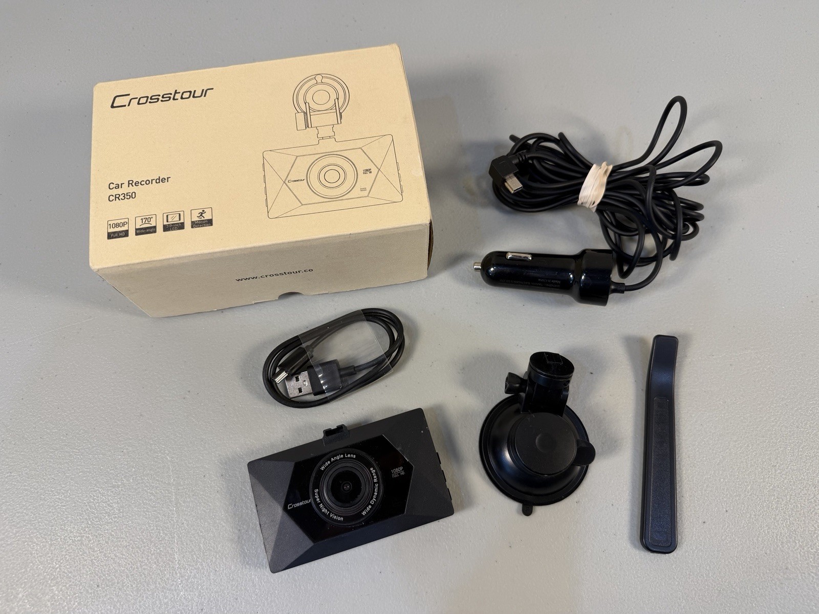 Crosstour CR350 1080P Wide Angle Dashboard Camera with 3 inch LCD Screen