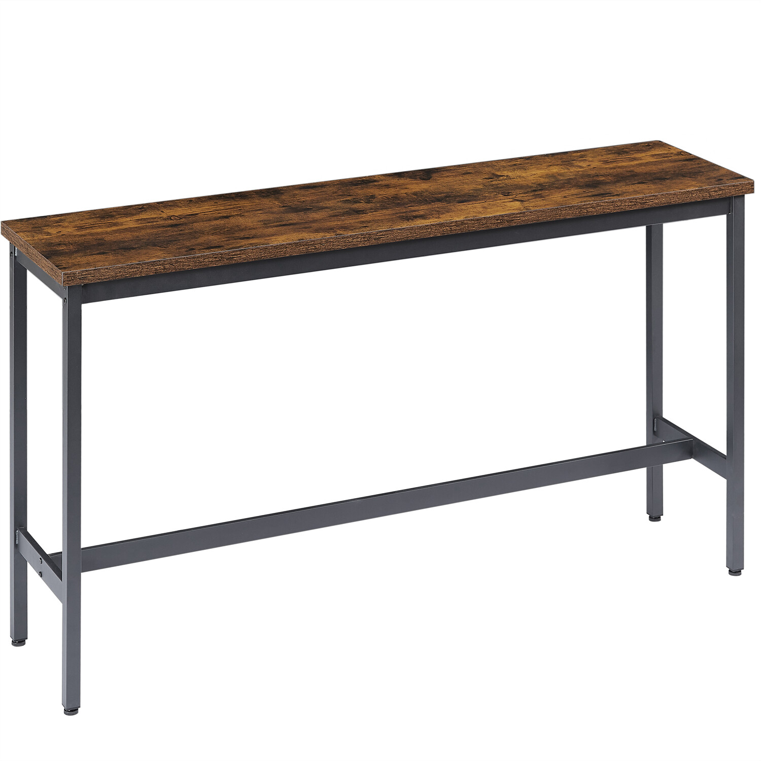 4 Piece Bar Table Set Counter Height Kitchen Pub Table w/ 3 Bar Stools Brown US