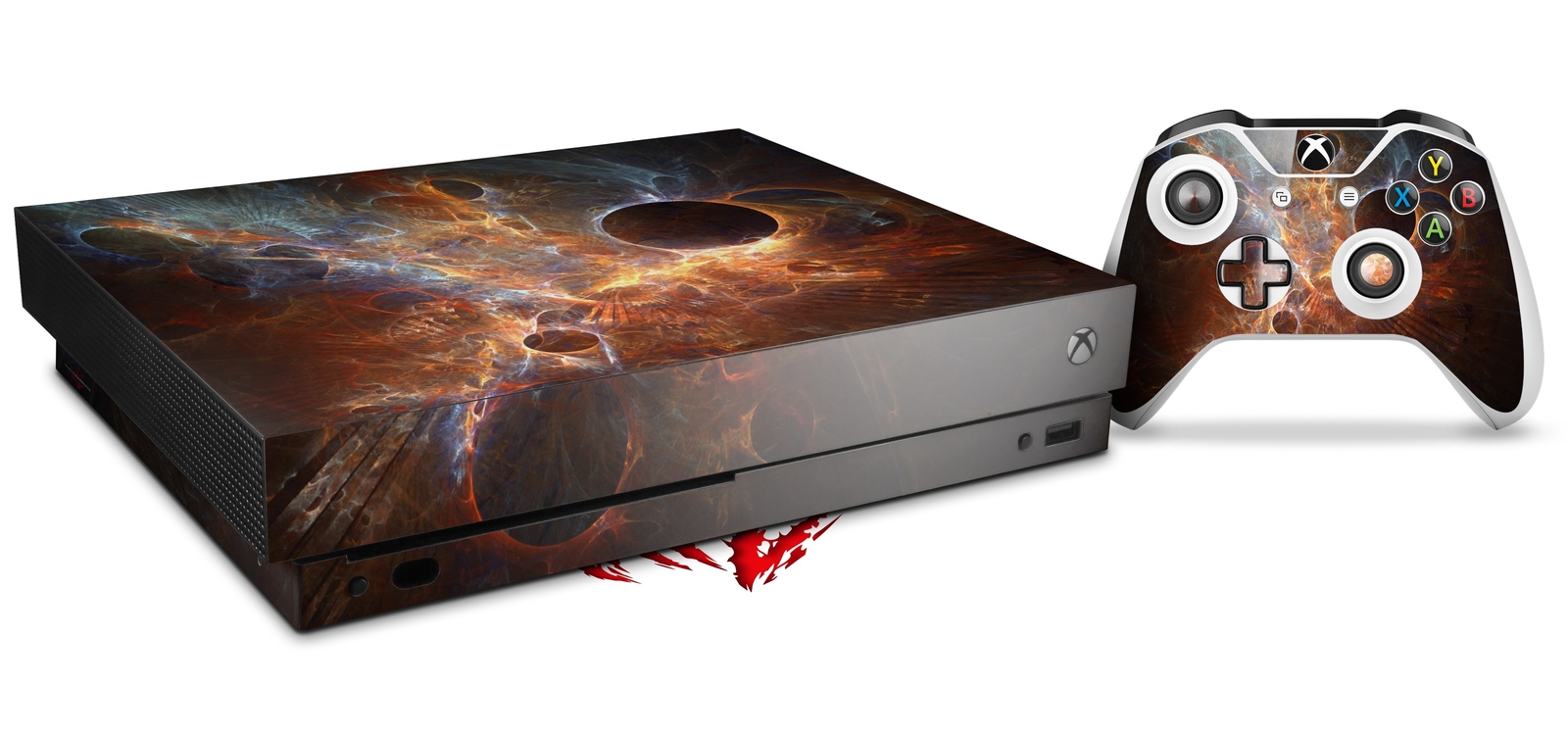 Skin for XBOX One X Console Controller Kappa Space Decal