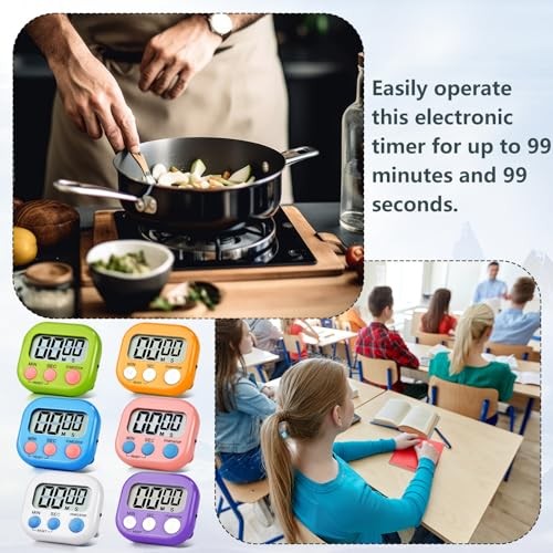 Pack Digital Kitchen Timer Magnetic Digital Timer with 4 Pink,blue,purple,white