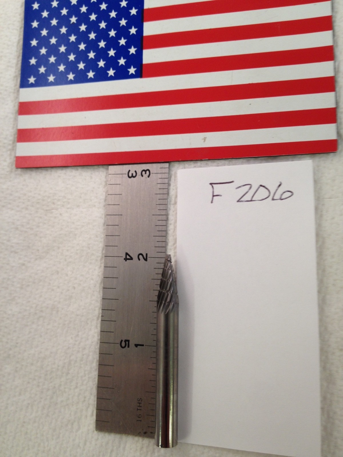 1 NEW FALCON / SGS 1/4" SHANK CARBIDE BURR SM-1 cone 1 line CUT 1/2" LOC (F206)