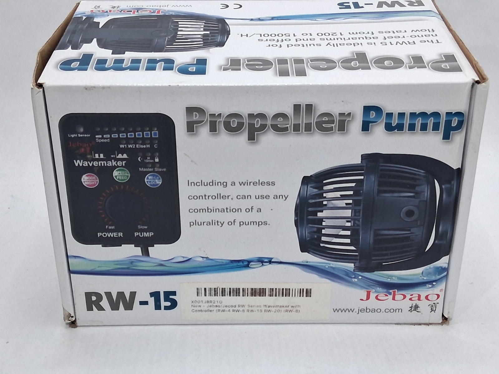 Jebao RW-15 PP15 Wavemaker with Magnet Mount Controller for Reef Coral Tank