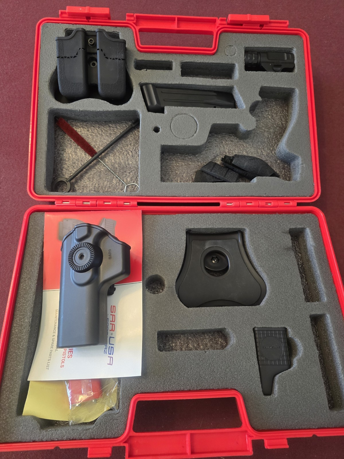 OEM SAR USA SAR9 Pistol Case Red - Holster, Mag Pouch, Backstraps, Manual other
